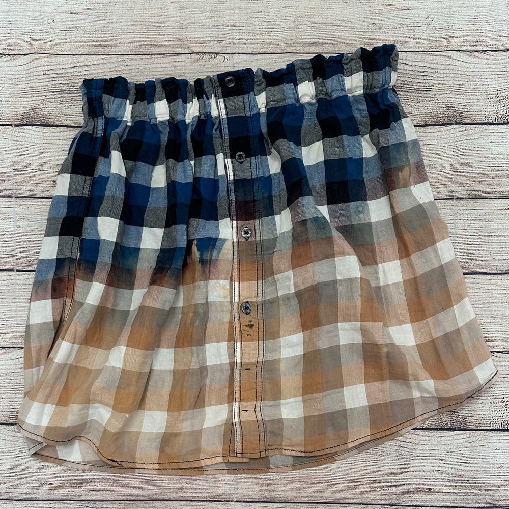 Homemade Skirt Made From Men’s Buttondown Shirt and Dyed Medium